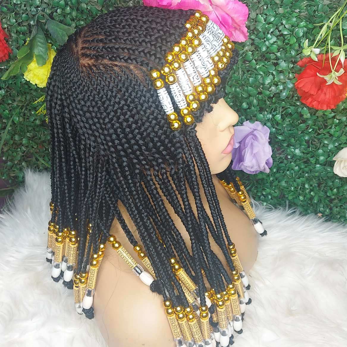 Shop cornrow wig with beads