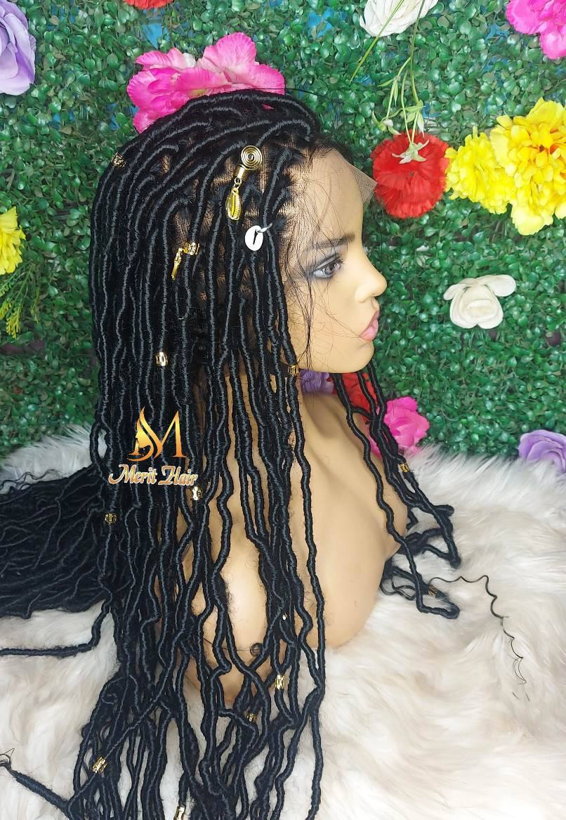 Buy goddess faux locs wig with lace frontal