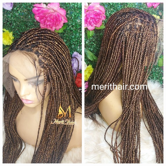 Buy brown mix box braids wig