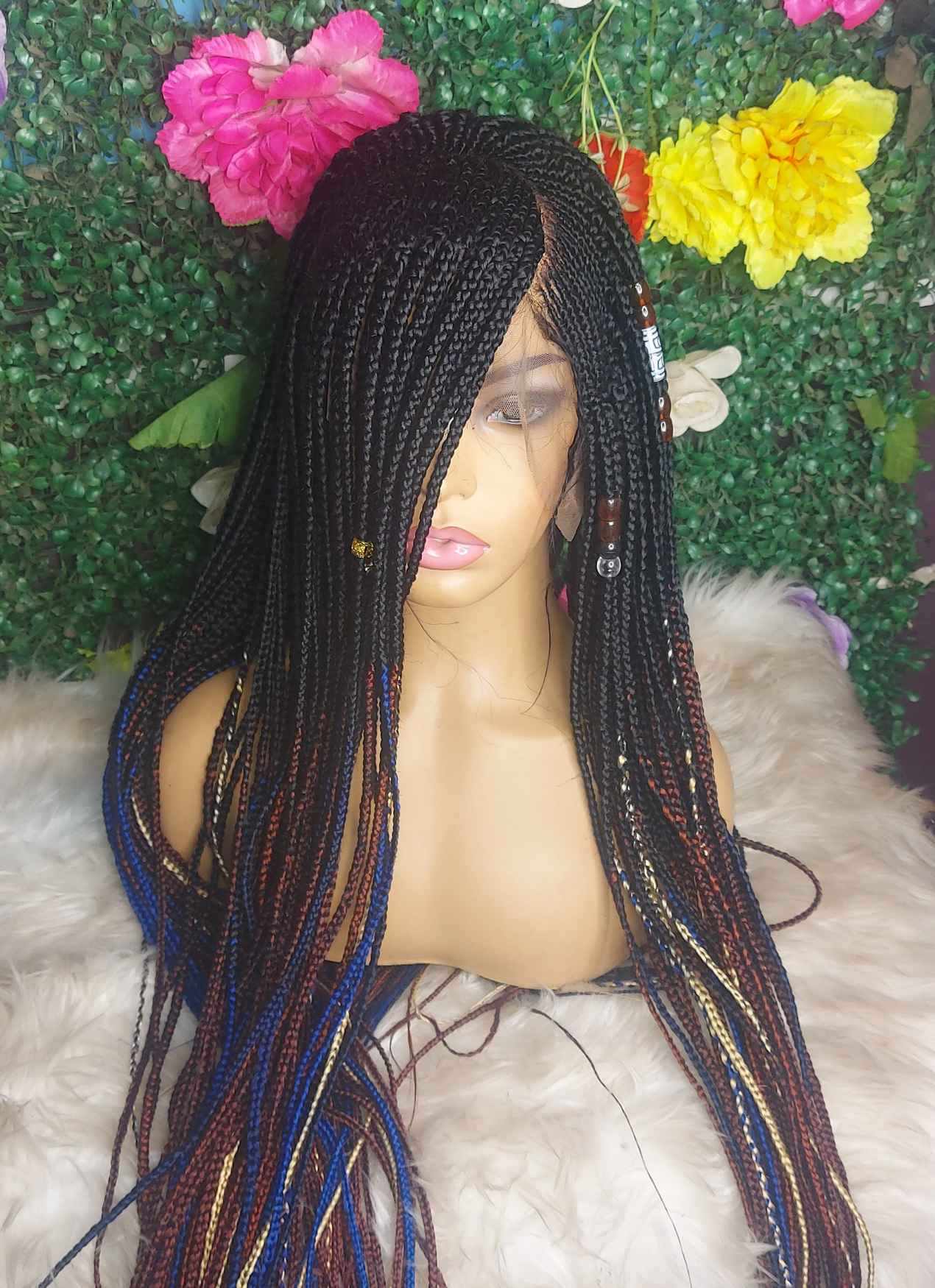 Buy front lace cornrow braids wig, 