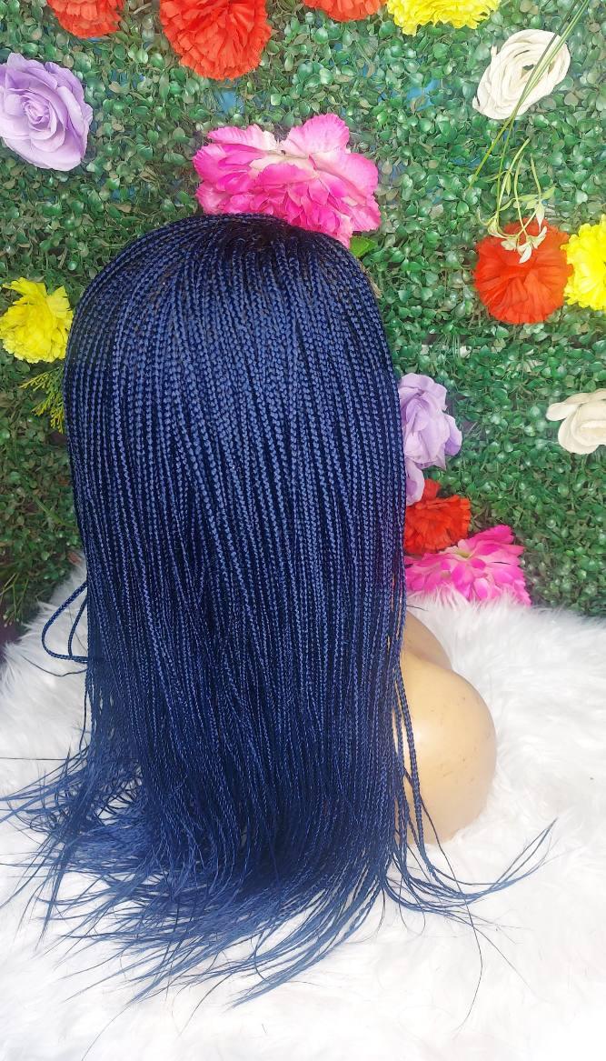 Shop short blue box braids hairstyle