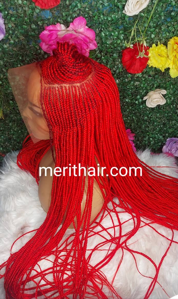 Shop red braided wig with weave