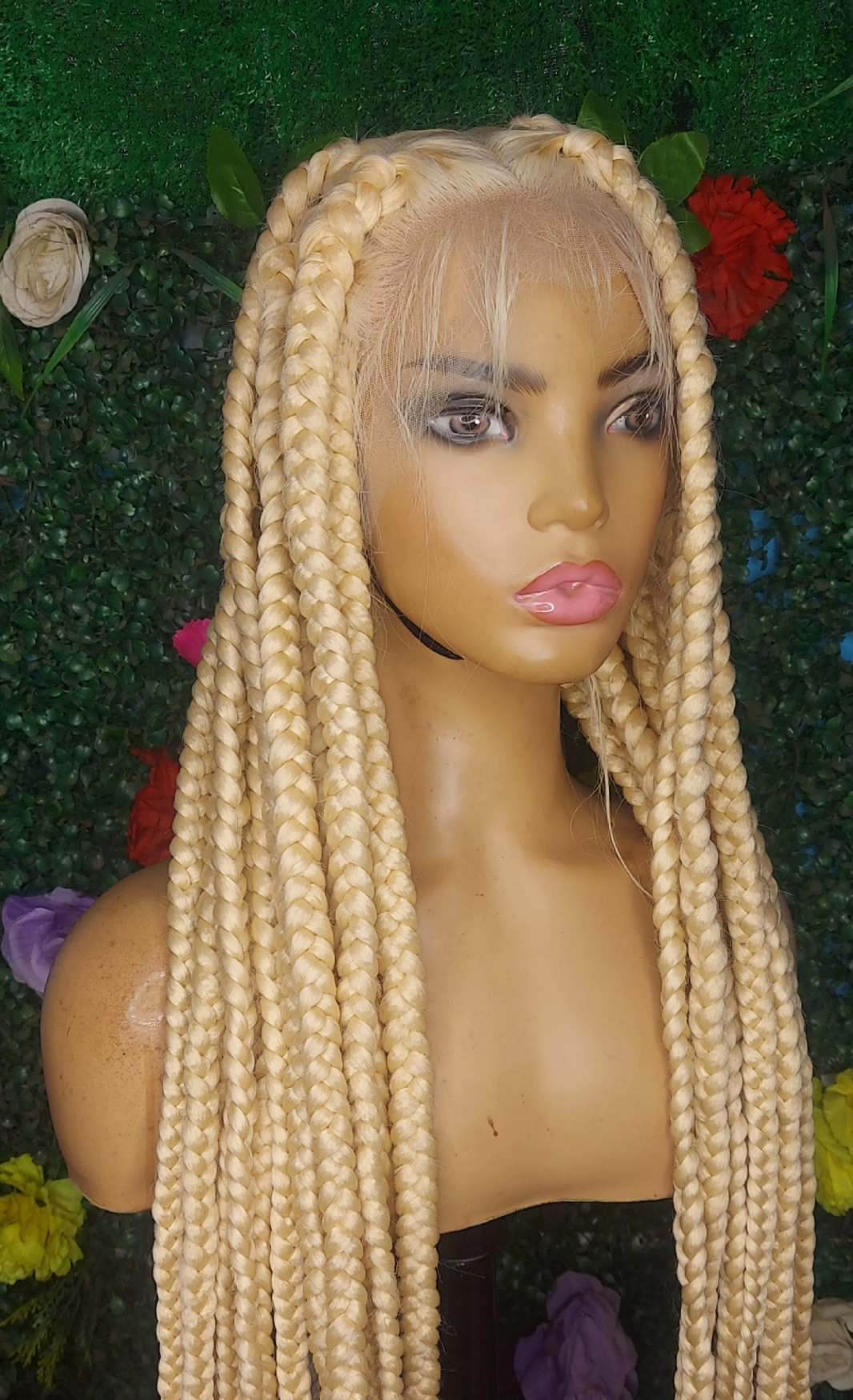 Best full lace blonde braids wig