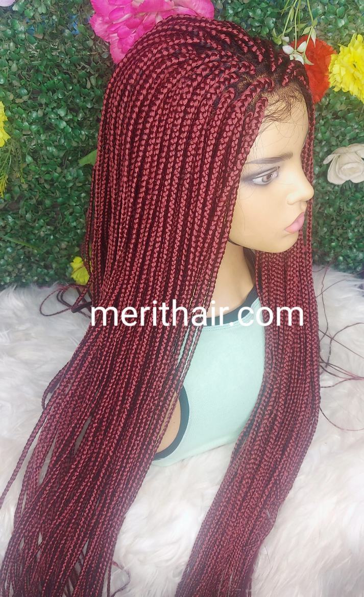 Best burgundy box braids wig