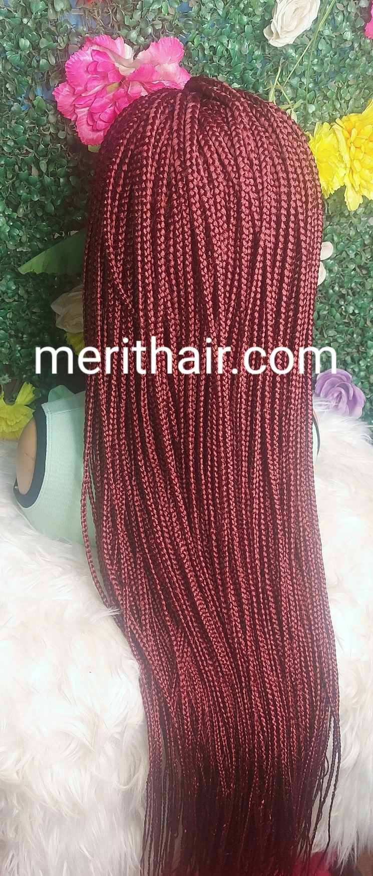 Shop long burgundy box braids hairstyle