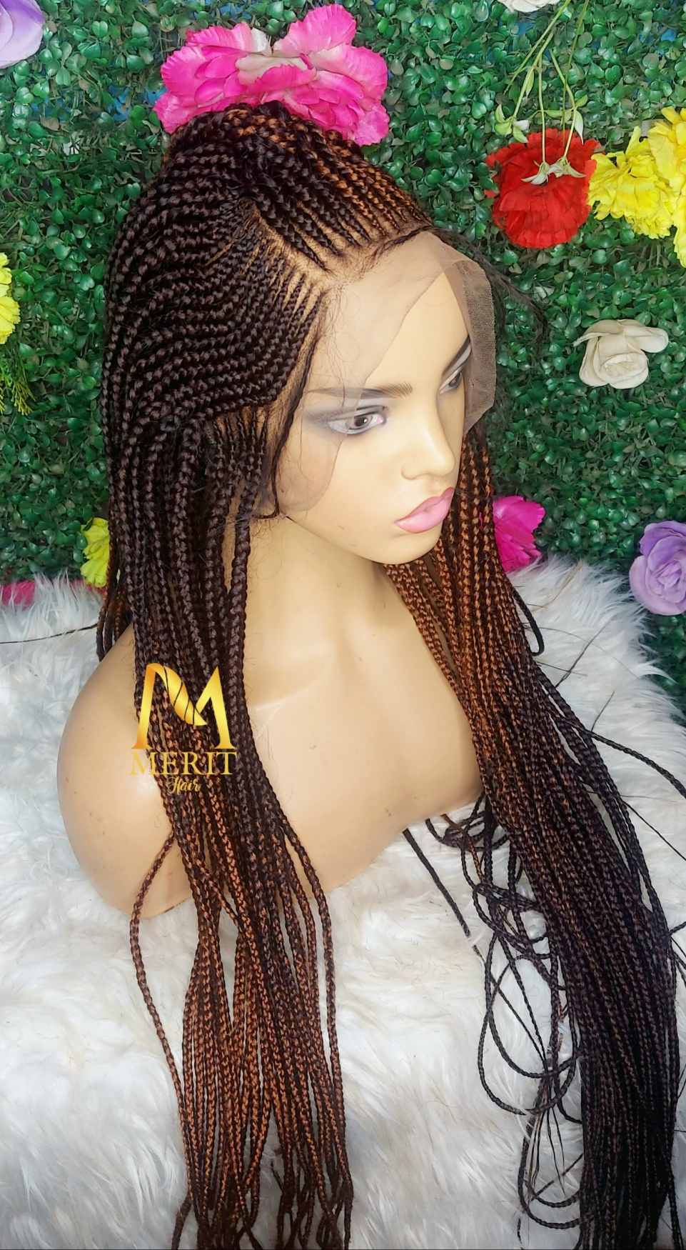 Shop ombre braided wig with intricate cornrows