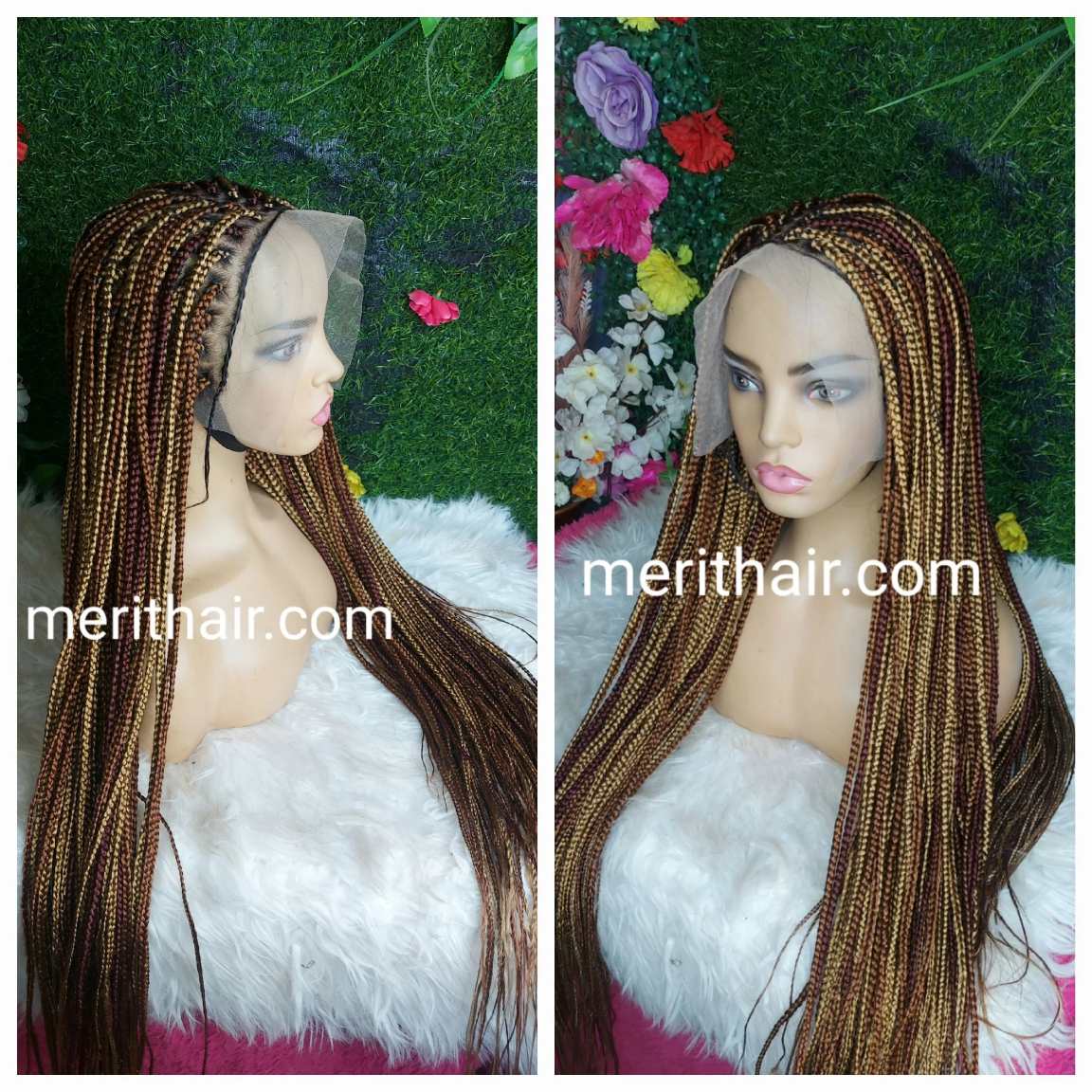 Buy brown mix box braided wig