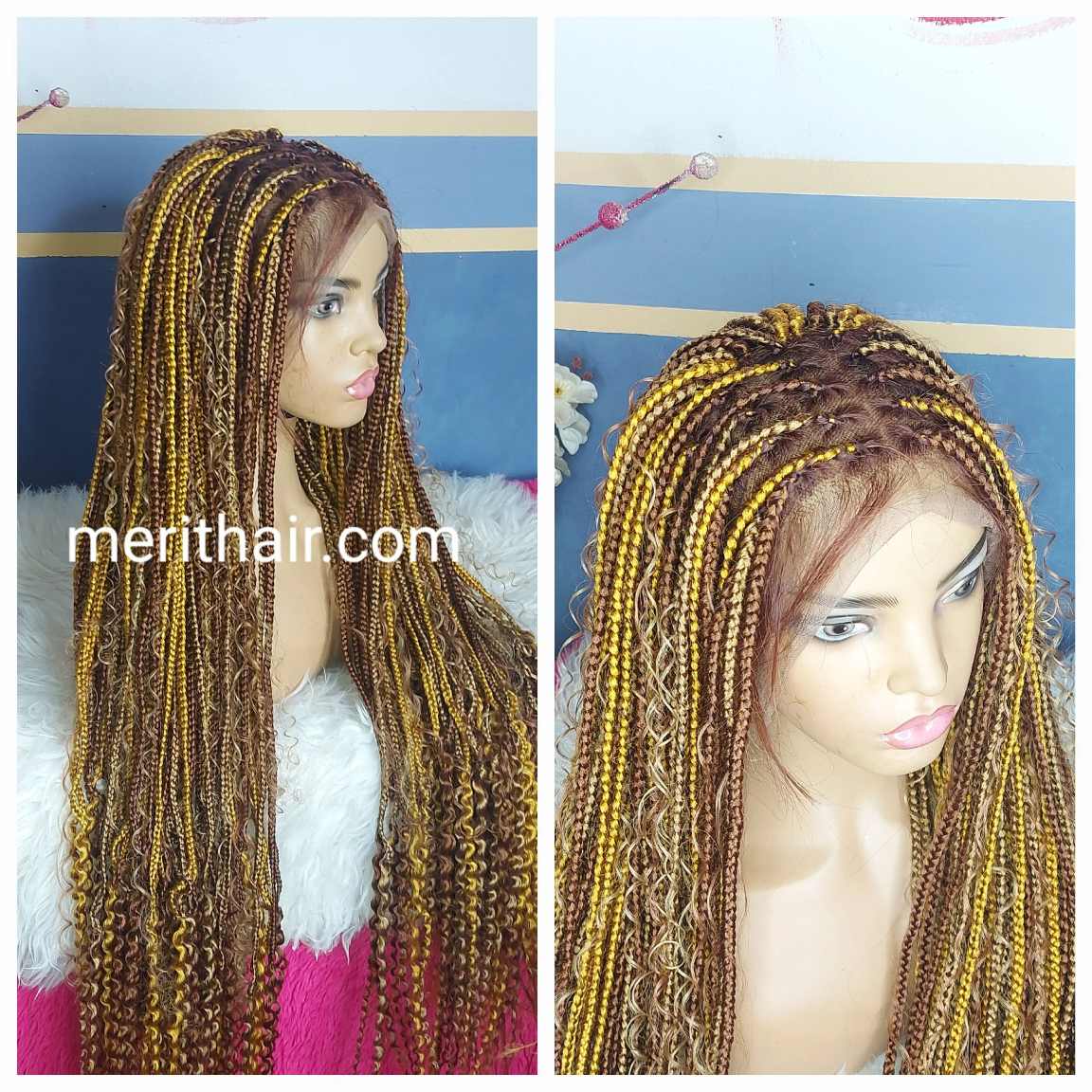 Buy front lace multicolor braids wig
