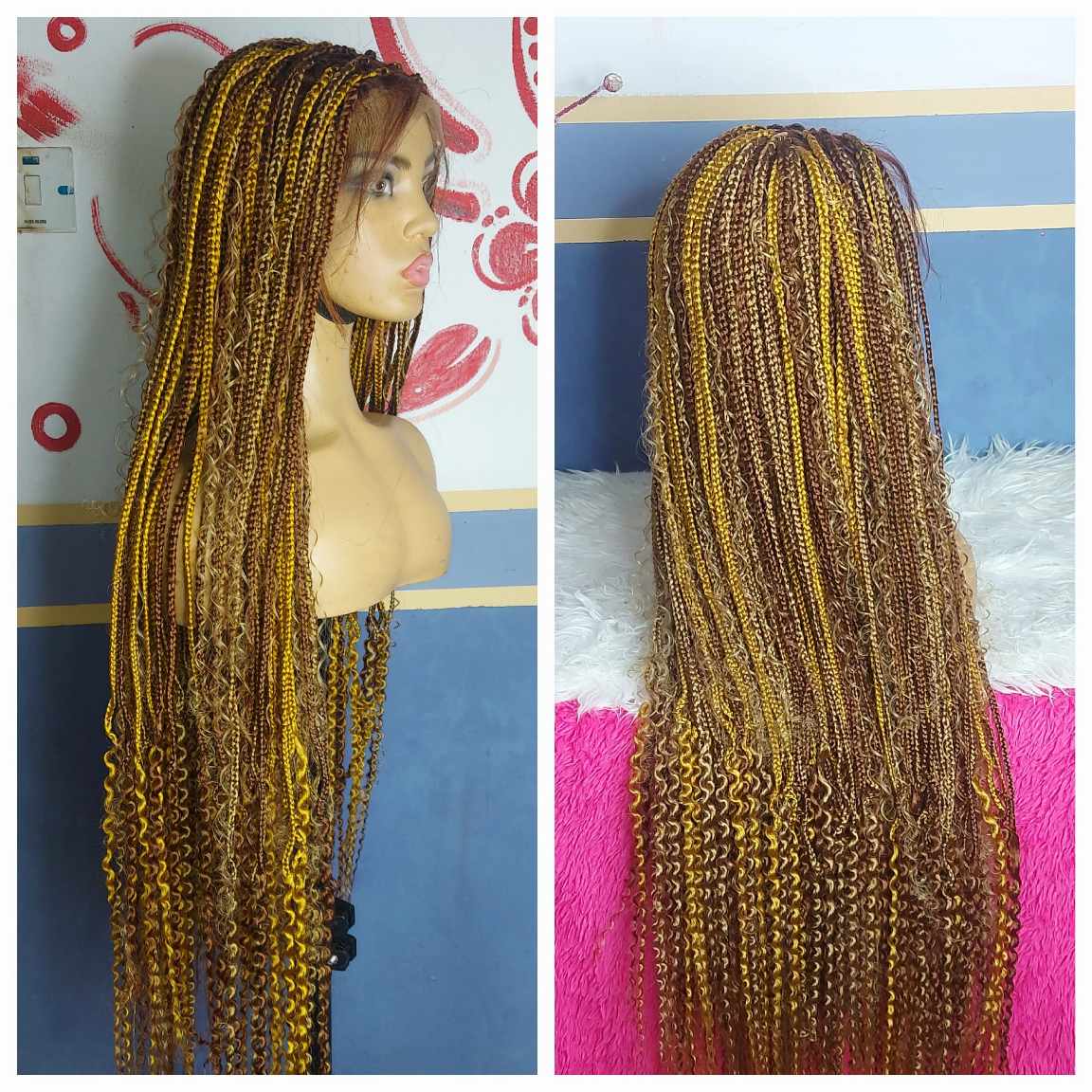 Shop front lace multicolor braids wig
