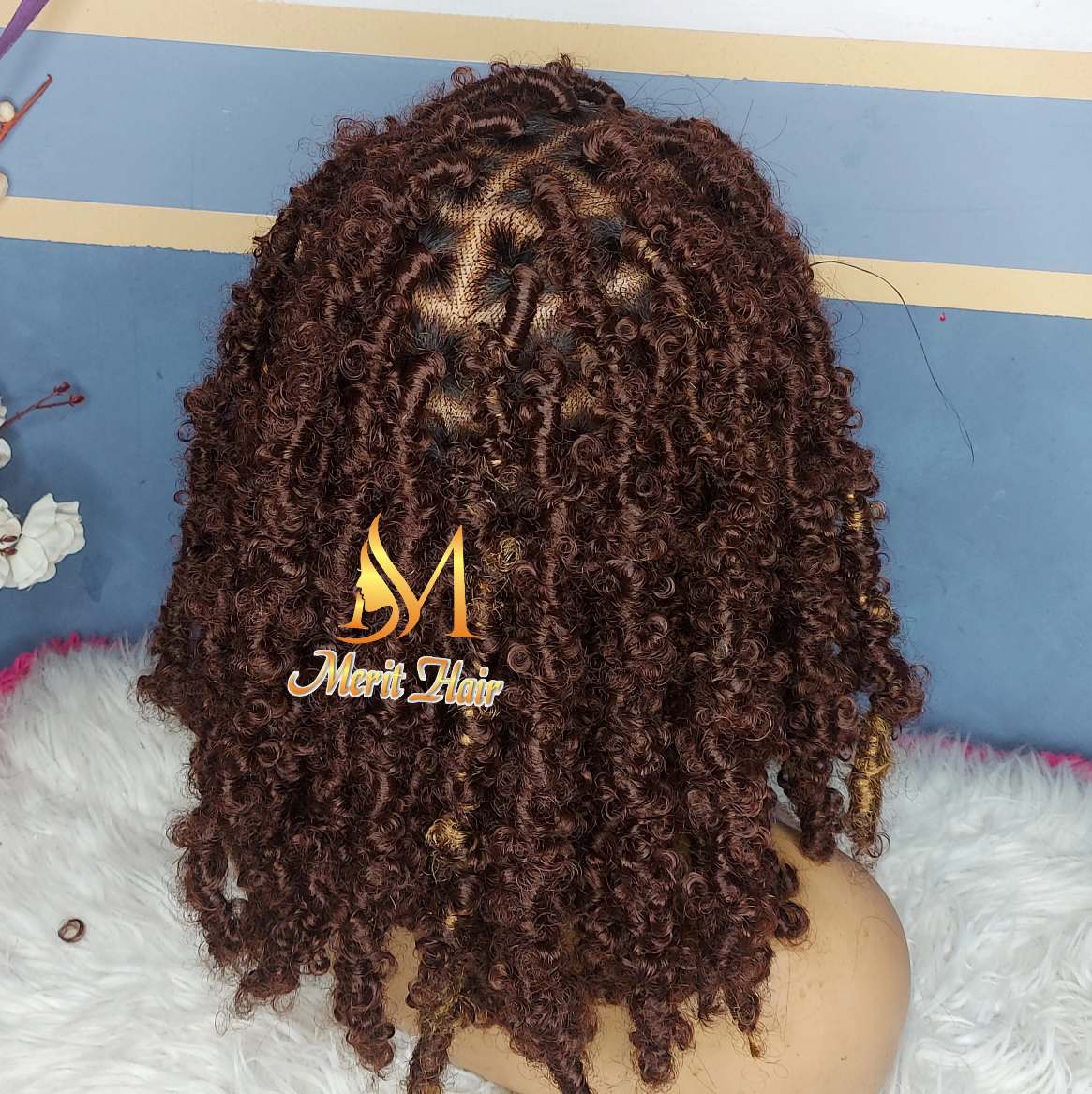 Buy brown short butterfly locs wig