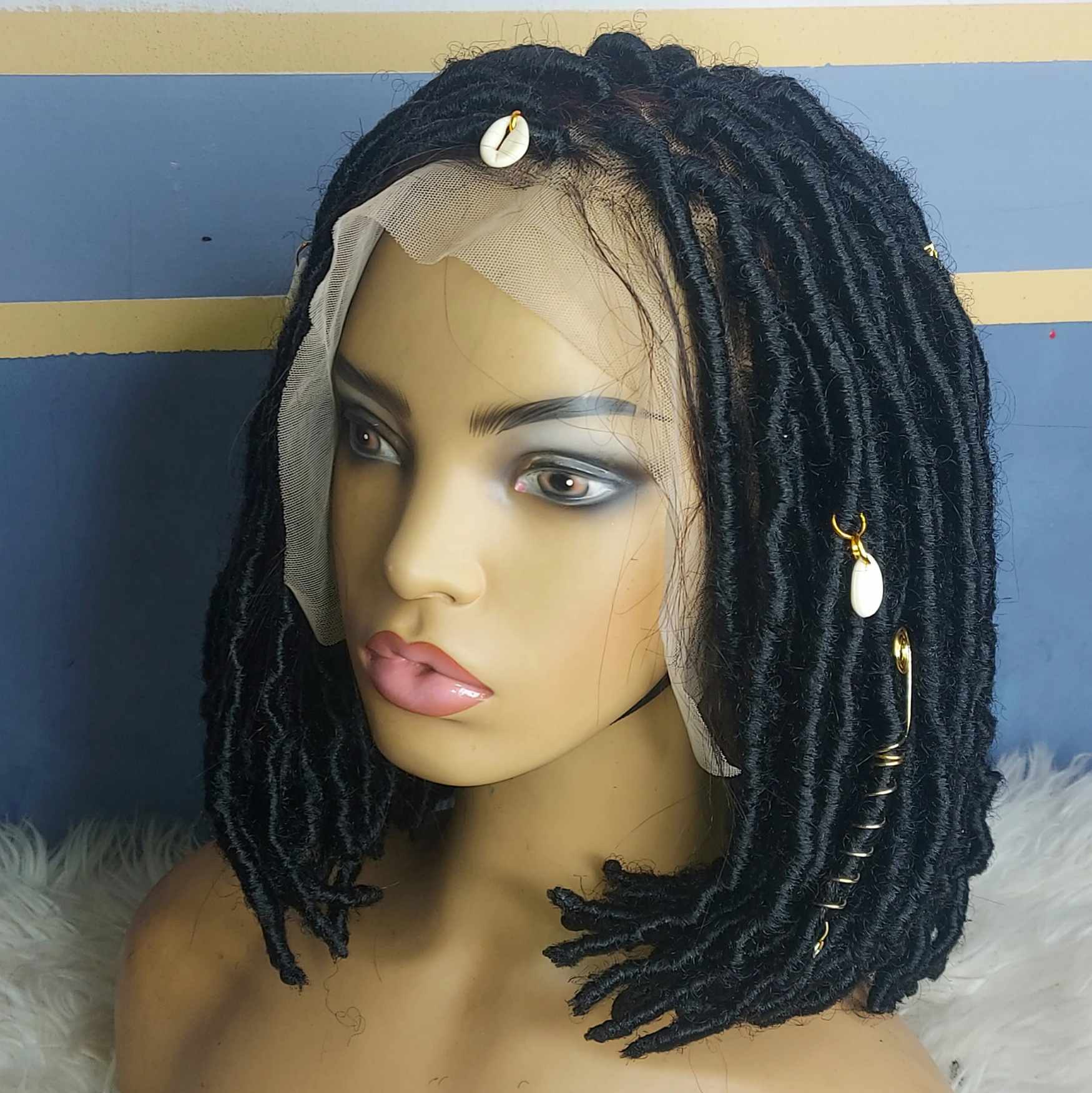 Buy front lace bob locs wig