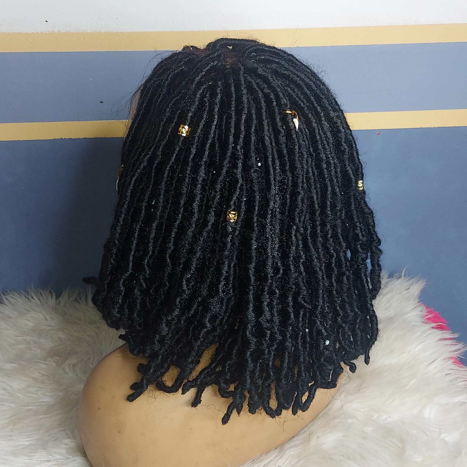Shop short bob locs wig with lace frontal