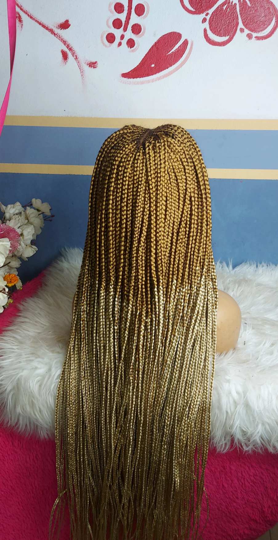 Shop box braids wig with grey highlights