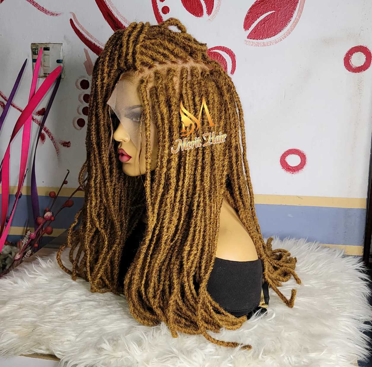 Buy blonde faux locs wig
