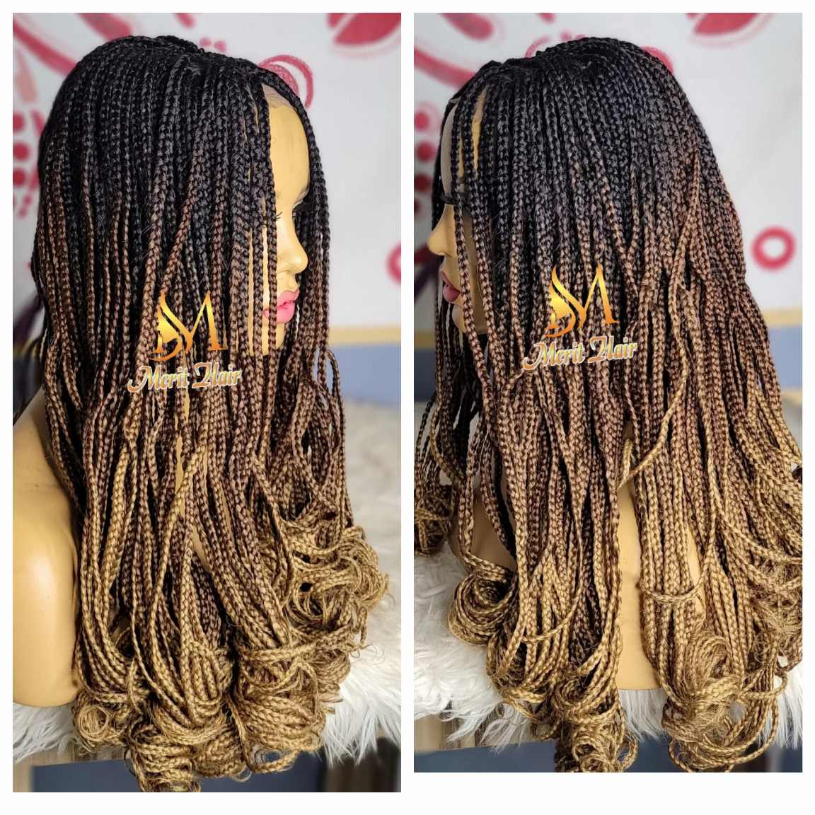 Buy curled ombre braids wig