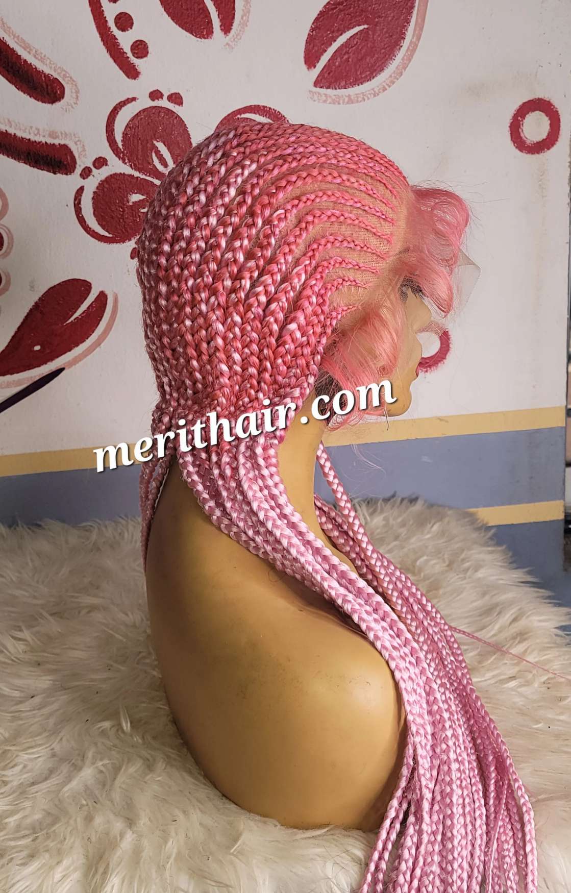 Buy pink cornrow wig