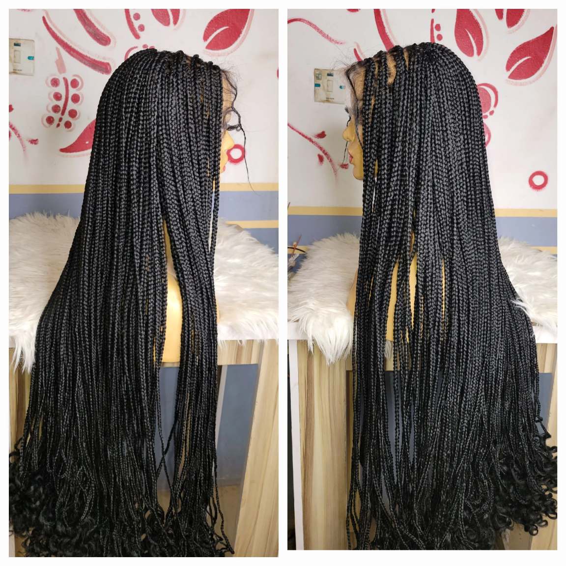 Shop box braids with curled tips wig