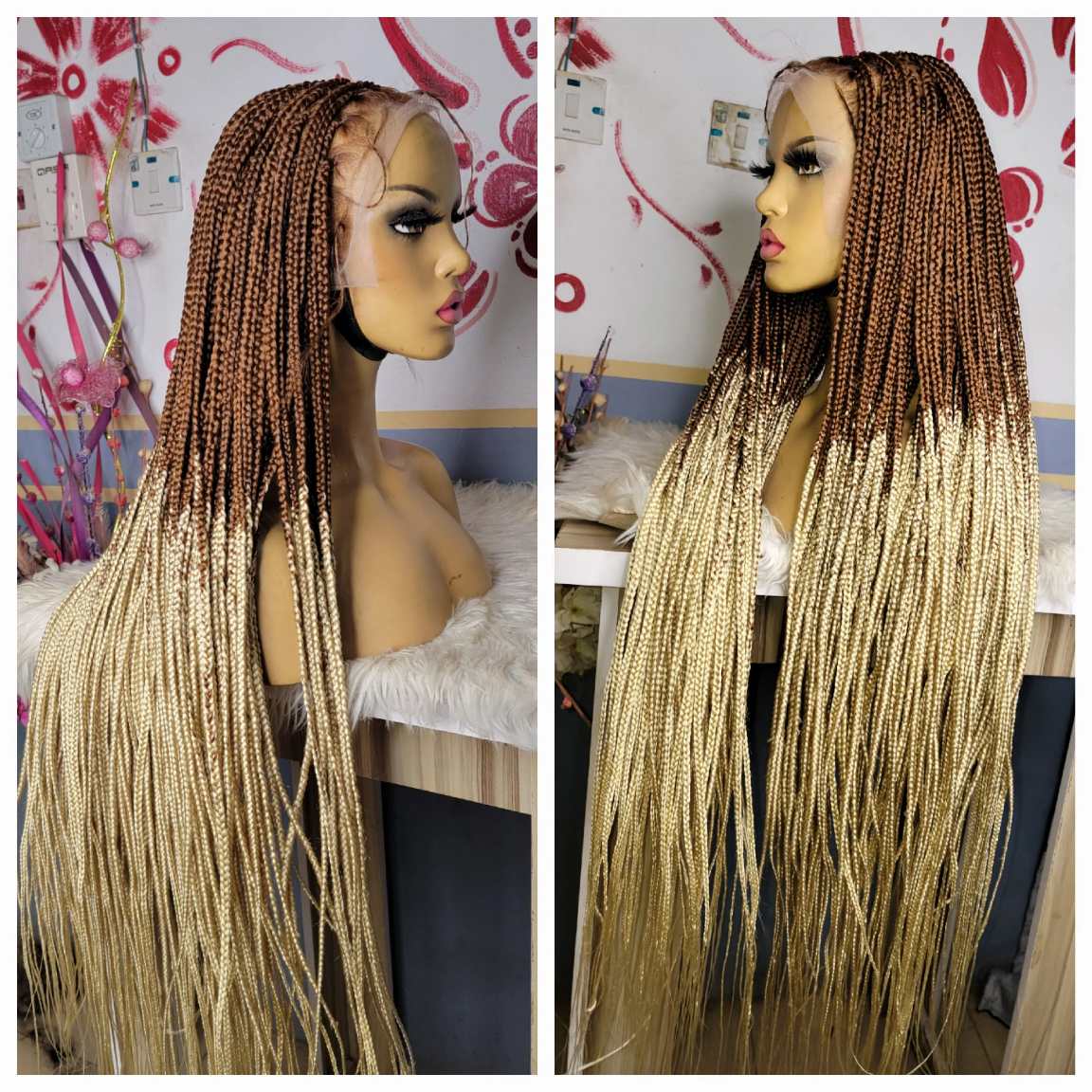 Buy ombre box braided wig