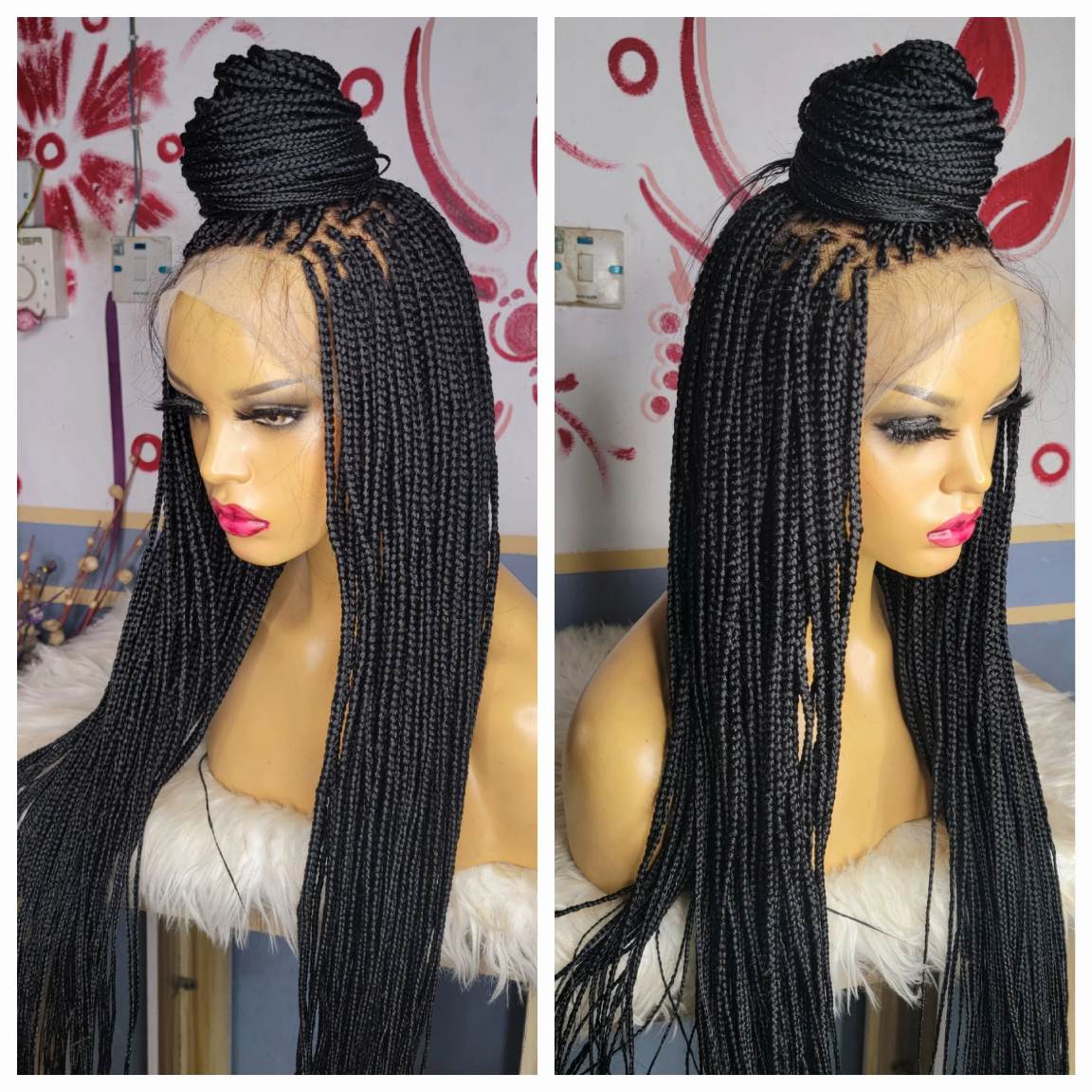 Buy front lace small braids wig