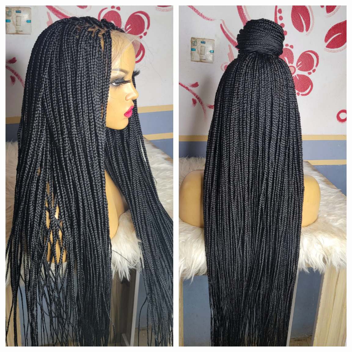 Shop front lace small braids wig