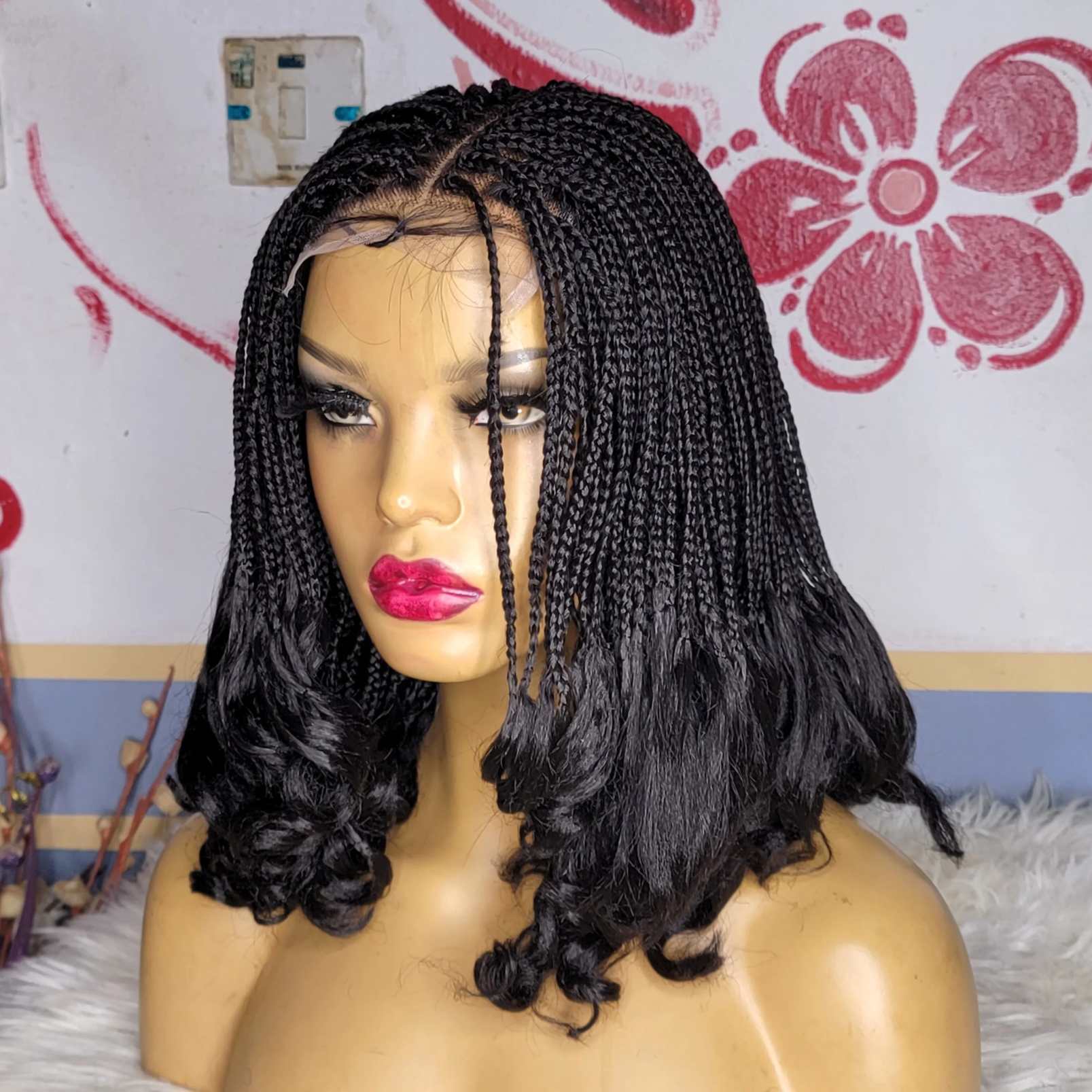 Buy curled bob wig