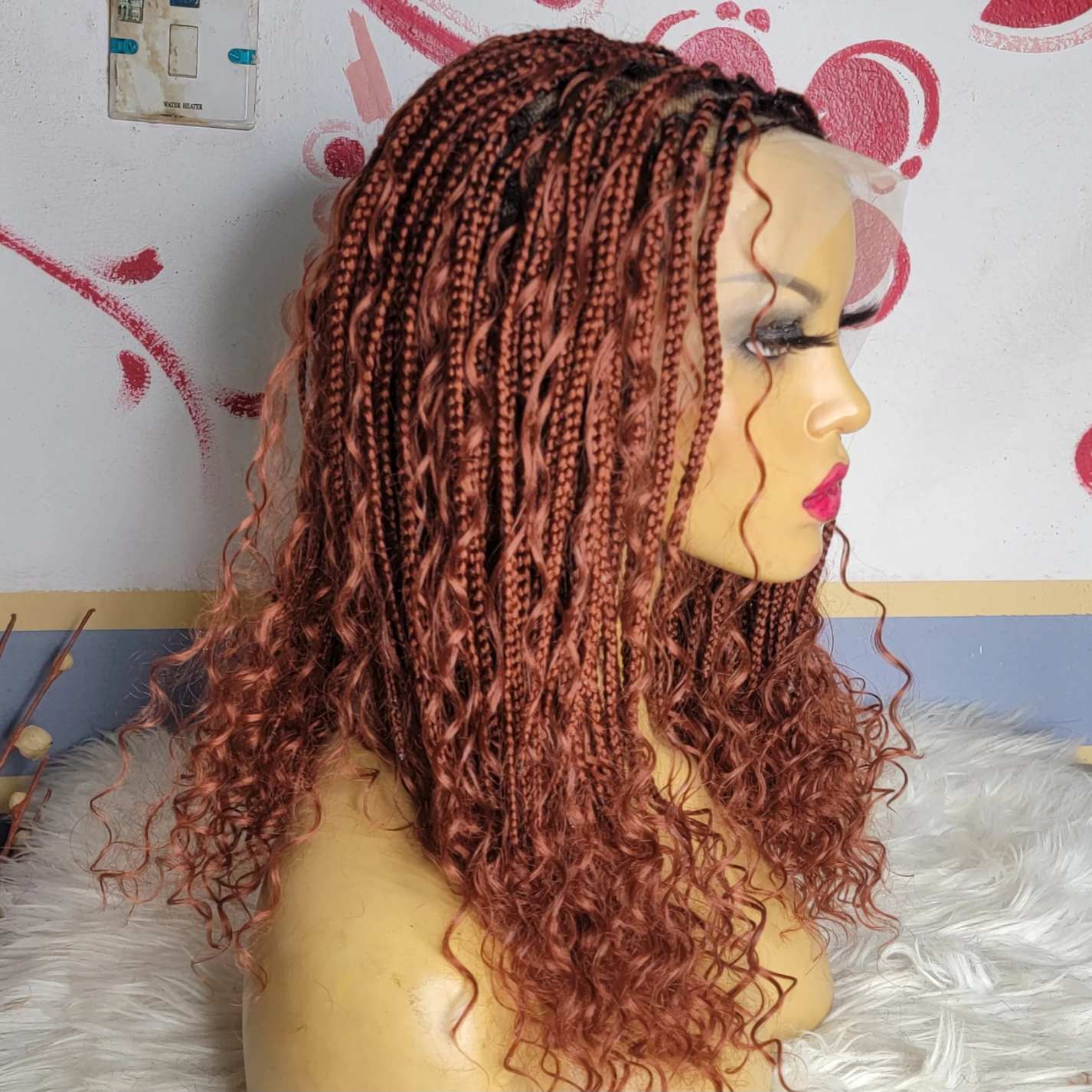 Shop front lace bob boho braids wig