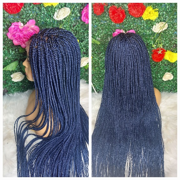 Buy blue box braid wig