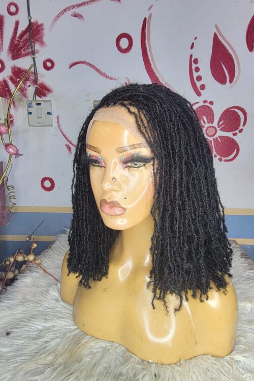 Full lace human hair microlocs wig